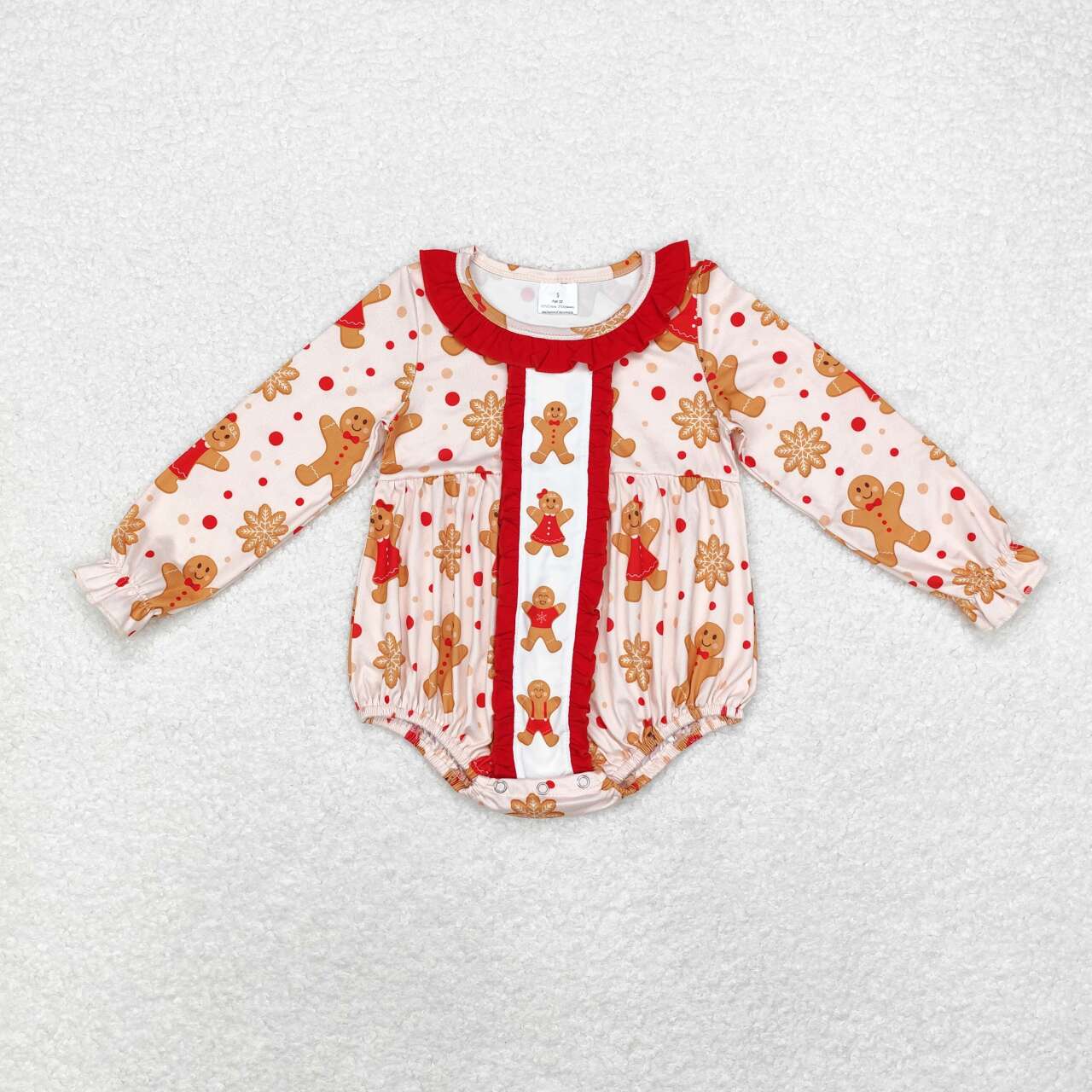 Wholesale kids girls Christmas gingerbread romper