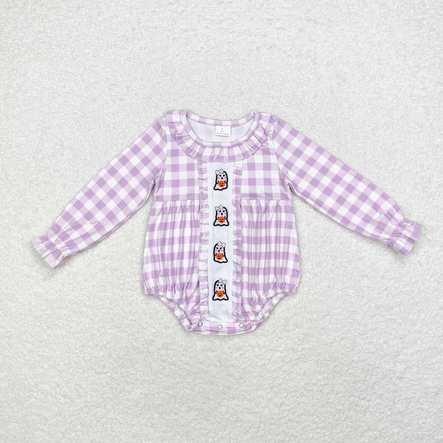 toddle baby girl halloween embroidery ghost romper