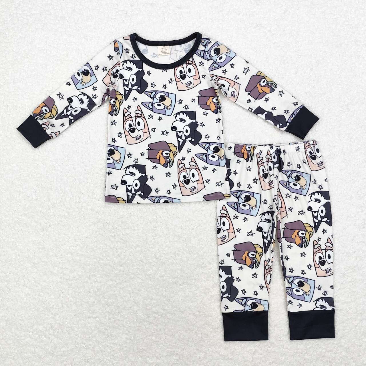 blue cartoon dog halloween ghost bamboo pajama set