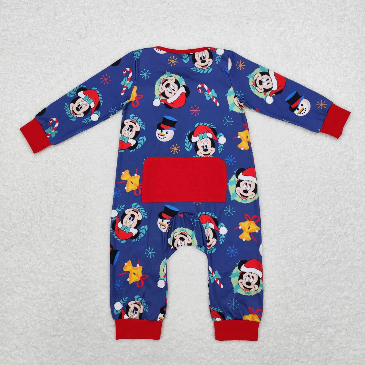 toddle baby boy christmas blue cartoon zip rompeR