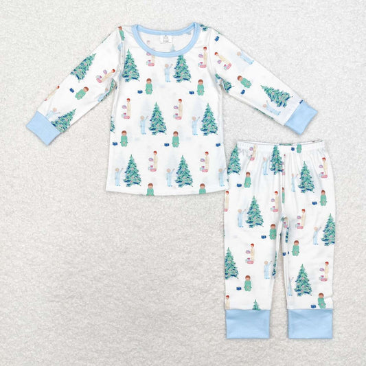 kids baby boy wholesale christmas tree long sleeve bamboo outfit