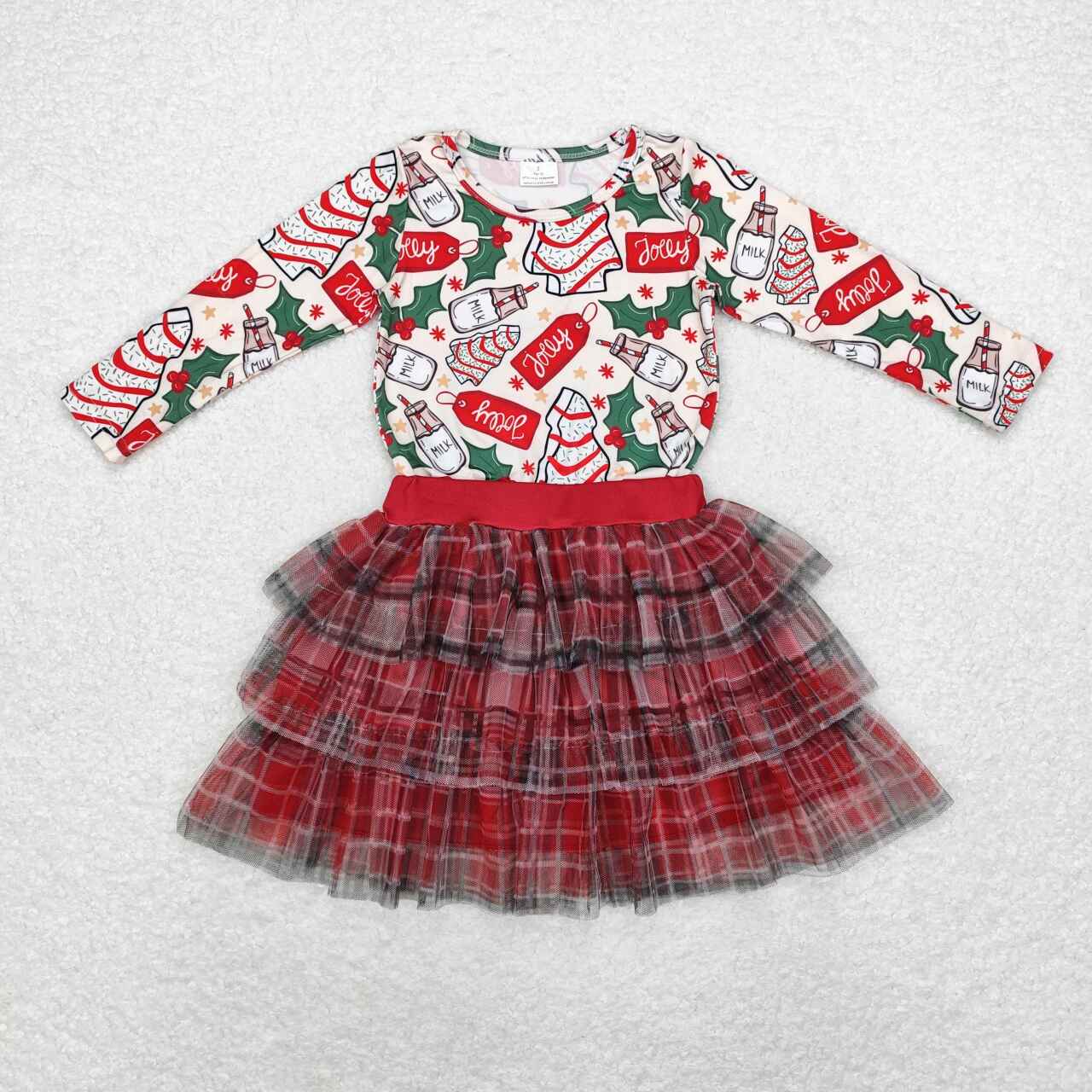 baby girls Christmas top matching tulle skirt clothing