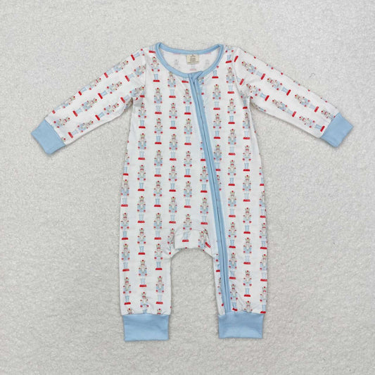 toddle boy Christmas king ballet long sleeve bamboo zip romper