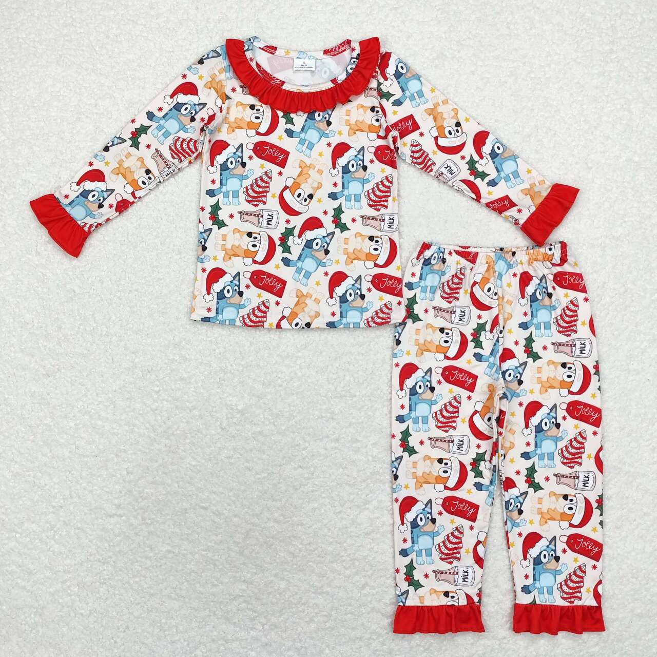 toddle baby girl Christmas tree blue cartoon dog fall winter clothing set