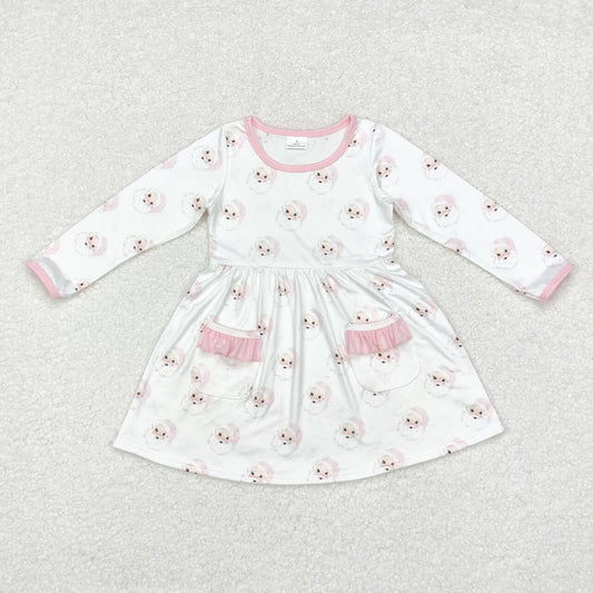 baby girl pink christmas santa claus long sleeve winter dress