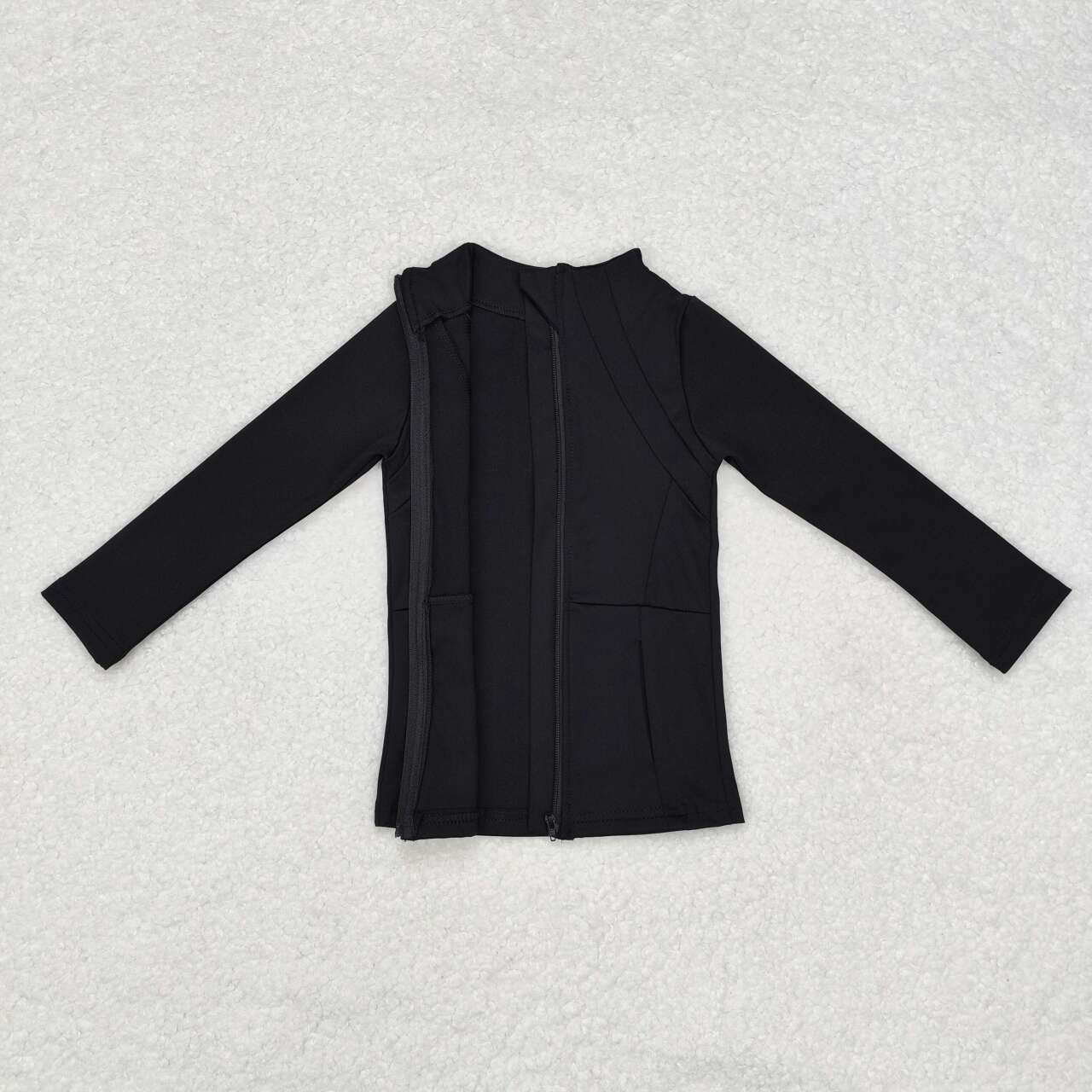 toddle baby girl black active wear athletic long sleeve sports jacket coat