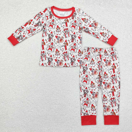 blue cartoon dog christmas gift box baby kids pajama set