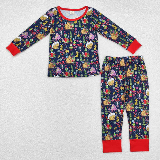 baby boy clothes christmas green face candy cane 2pcs pants bamboo outfit