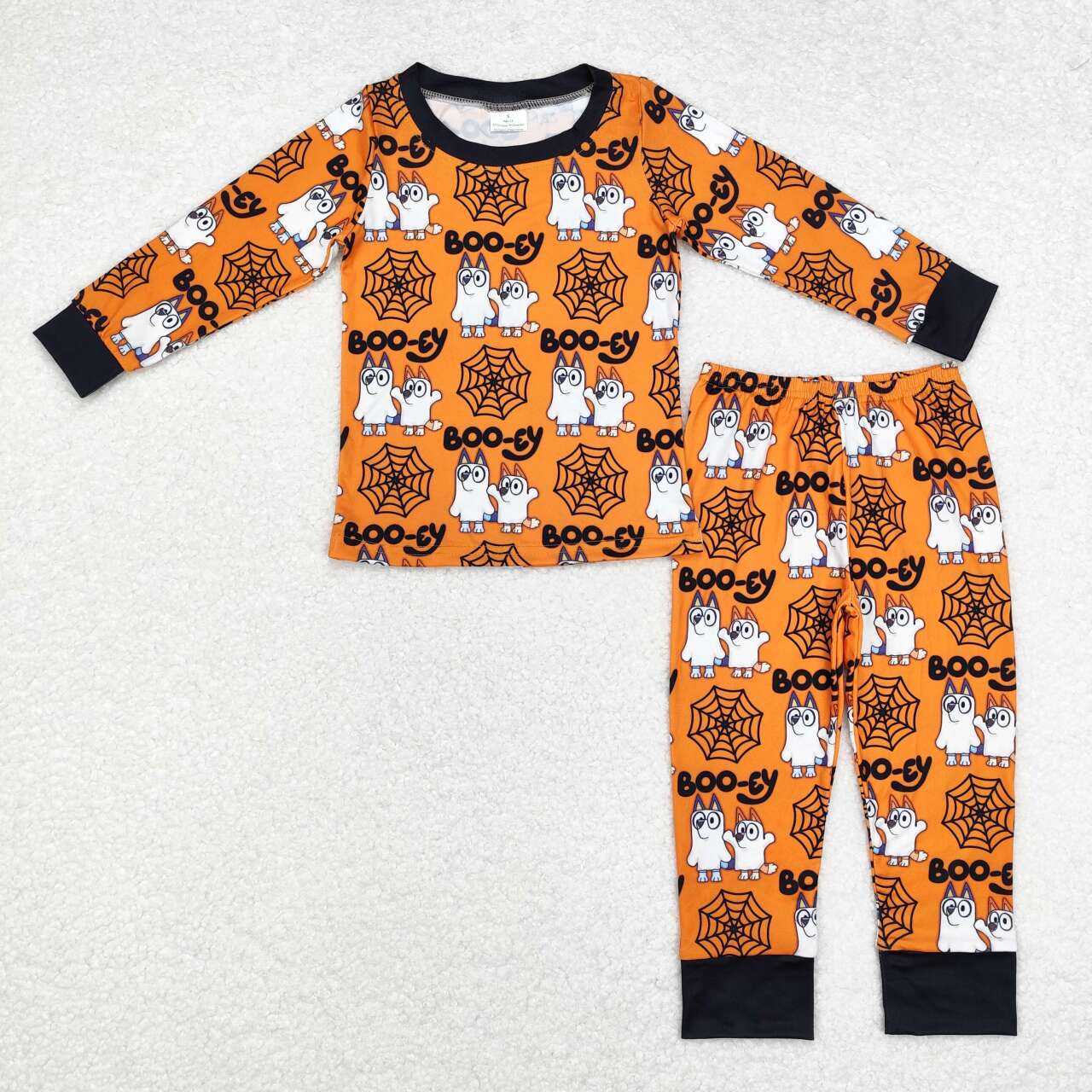 toddle baby boy Halloween boo blue cartoon dog long sleeve pajama set