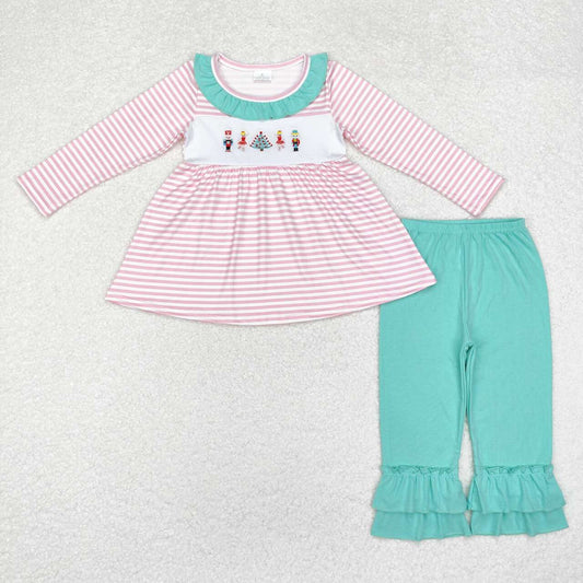 infant toddle girls embroidery christmas soldier clothing set
