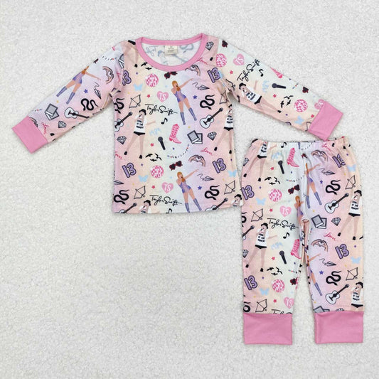 Country music singer long sleeve bamboo pajama set kids clothes