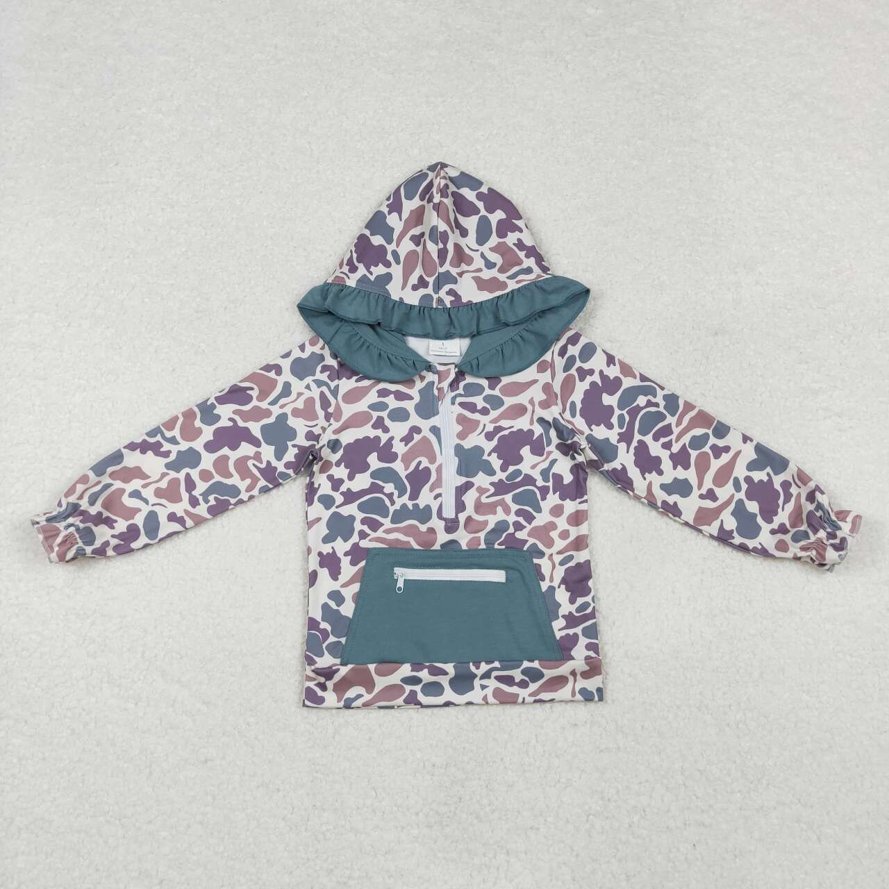 baby girl long sleeve camo hoodie pullover preorder