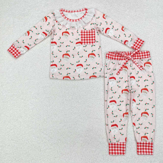 baby girl christmas santa claus long sleeve pants bamboo outfit