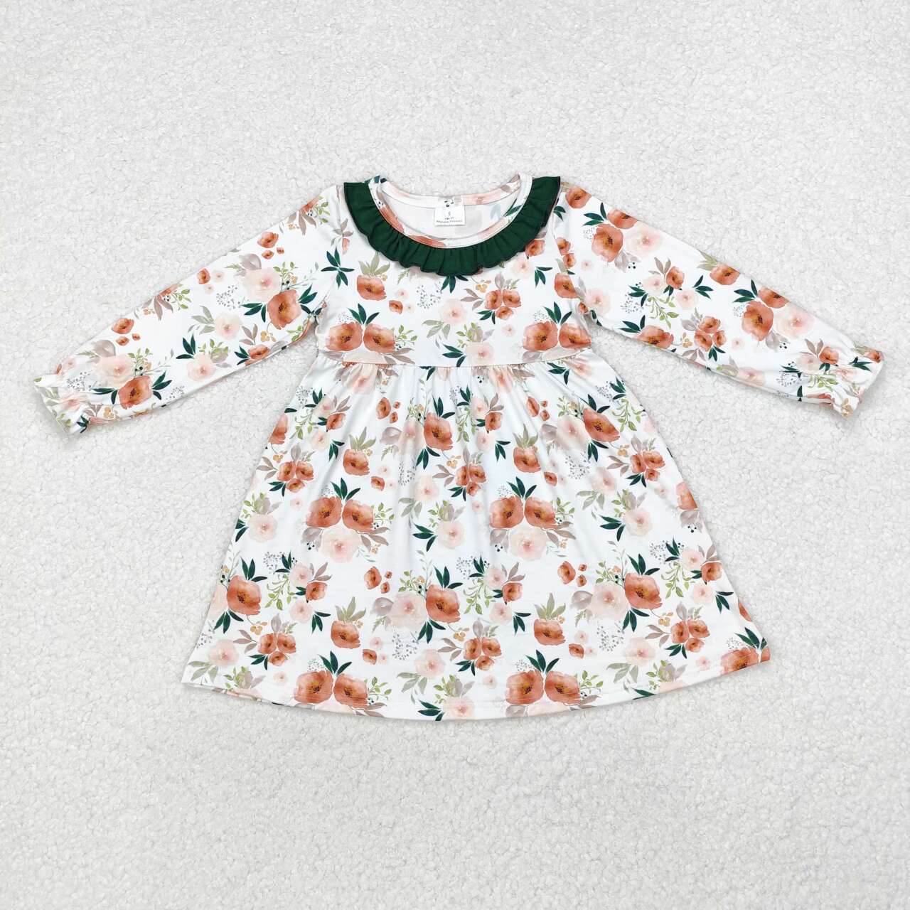 wholesale kids girls flower print fall winter dress