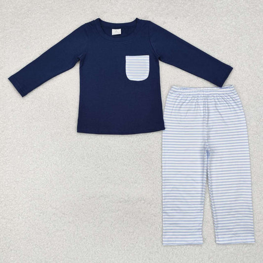 baby boy navy pocket top stripes pants fall clothes