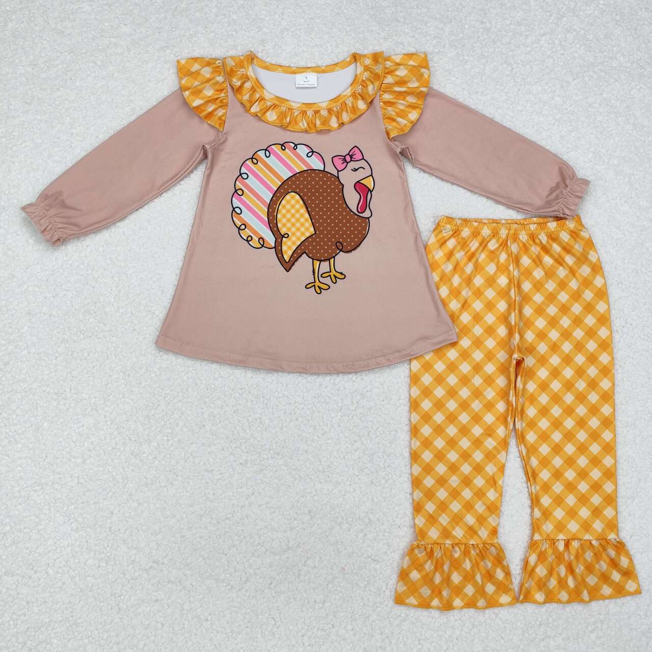 toddle girl thanksgiving turkey long sleeve pants outfit