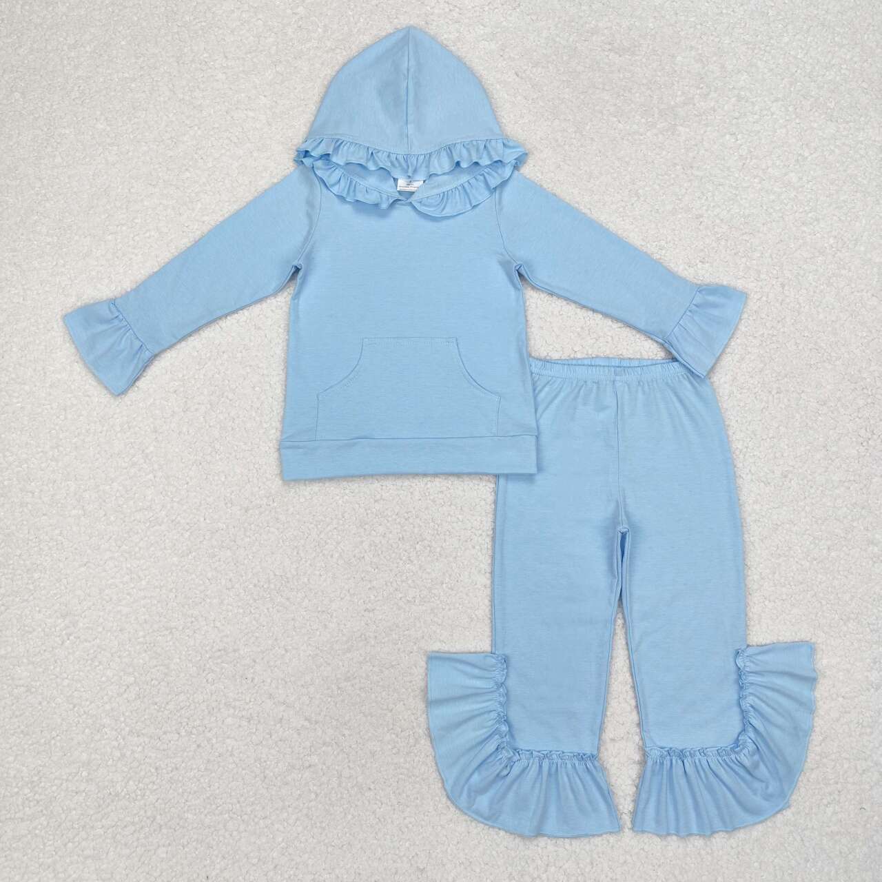 Toddle baby girls blue tunic top matching ruffle pants boutique fall winter clothes