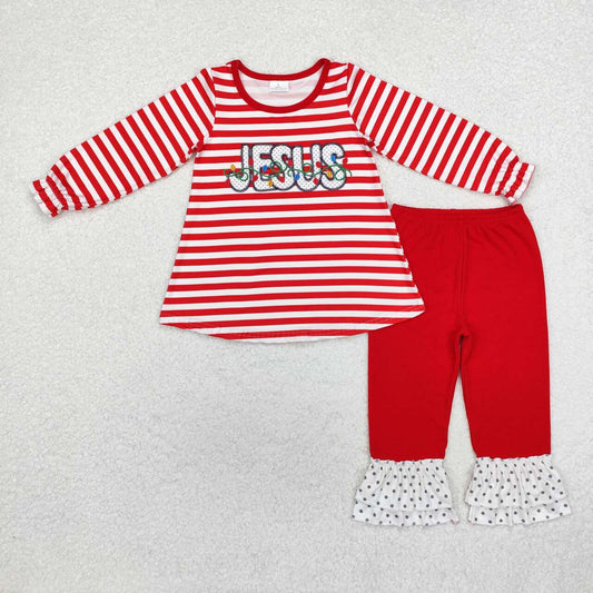 toddle baby girl christmas jesus light long sleeve pajama set