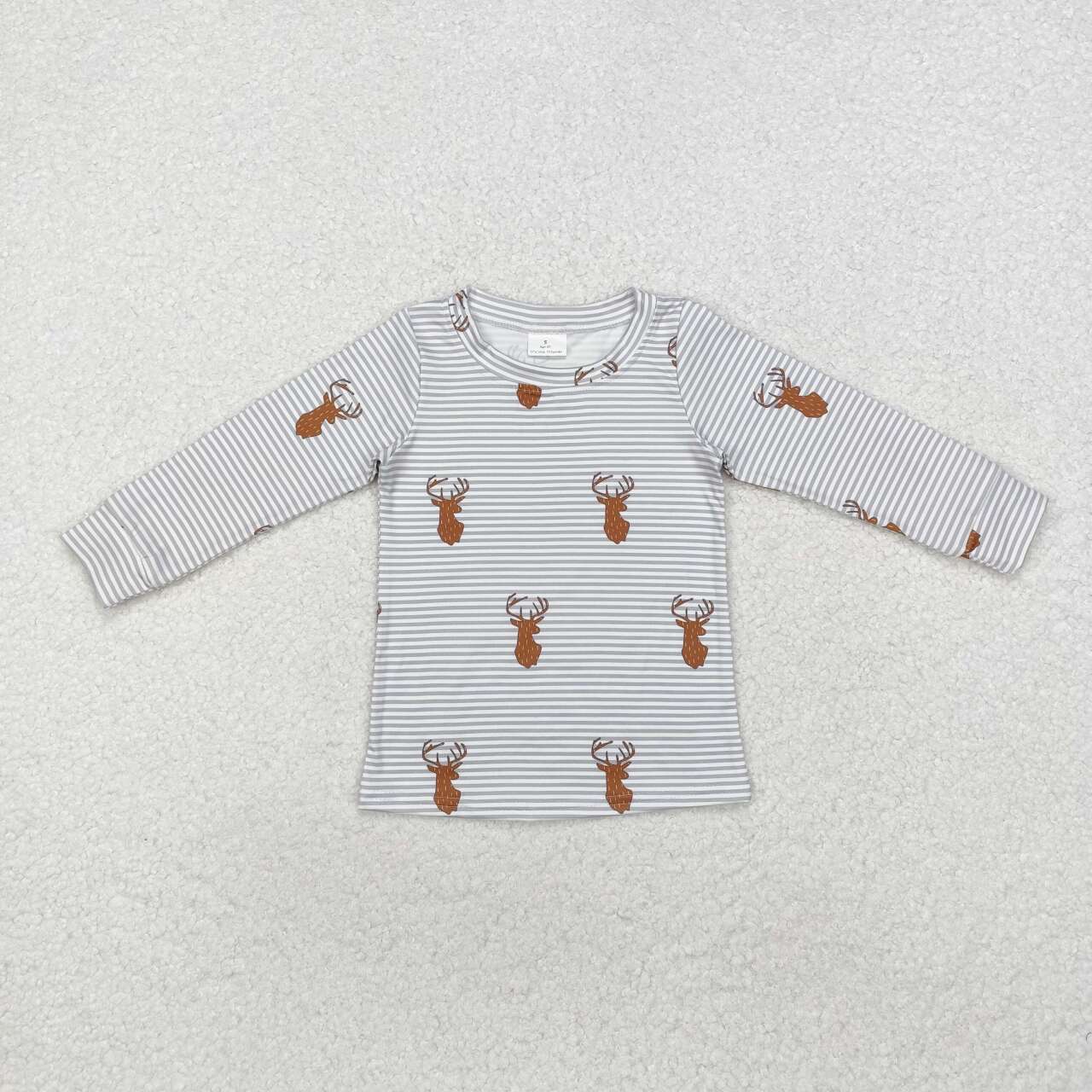 Infant baby boy reindeer print long sleeve top