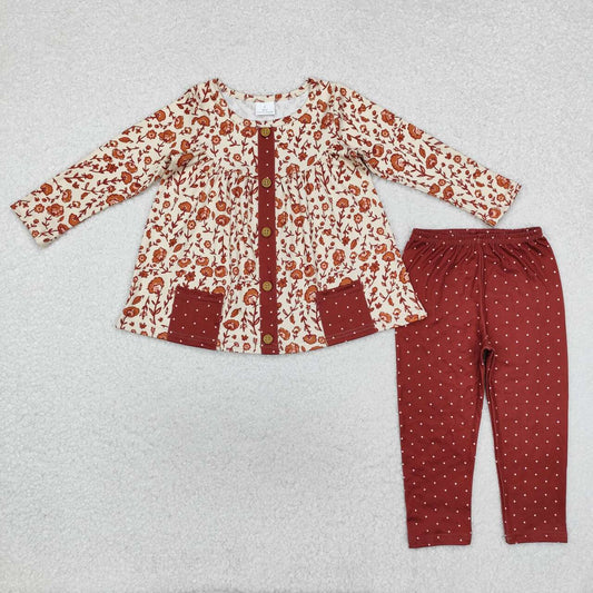 Flower girls tunic top matching pants fall winter clothes