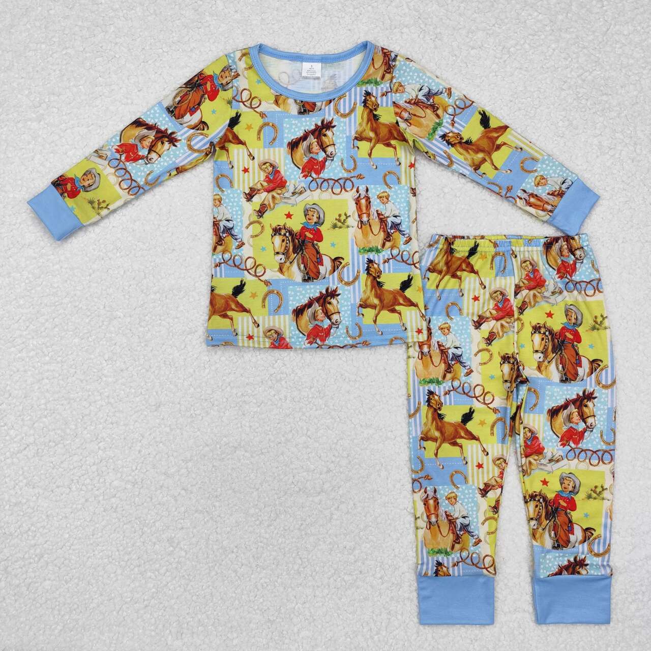 Cowboy western rodeo long sleeve pajama set