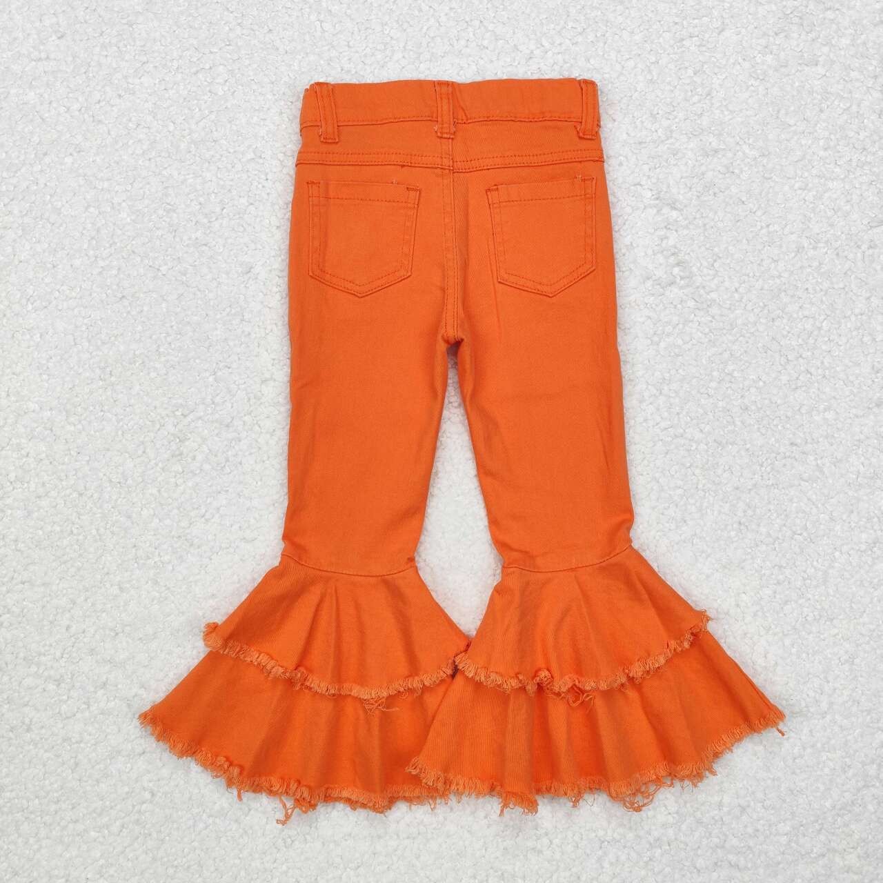 Hot sale baby girls orange denim pants