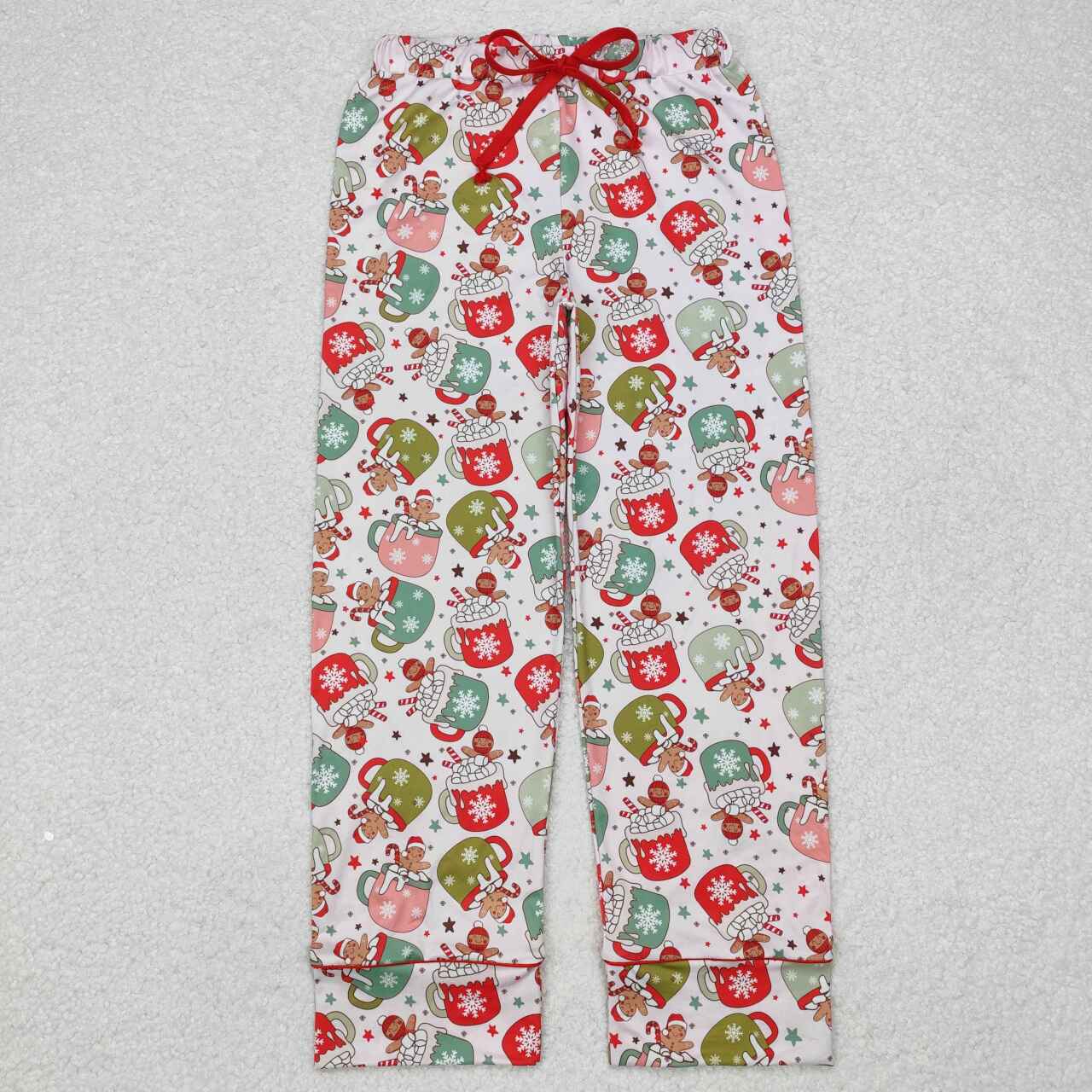 Adult women Christmas cup candy cane pants