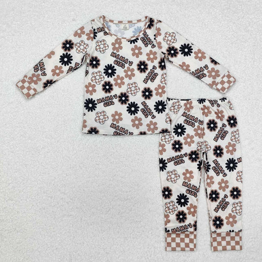 Mamas girls flower print long sleeve baby bamboo outfit