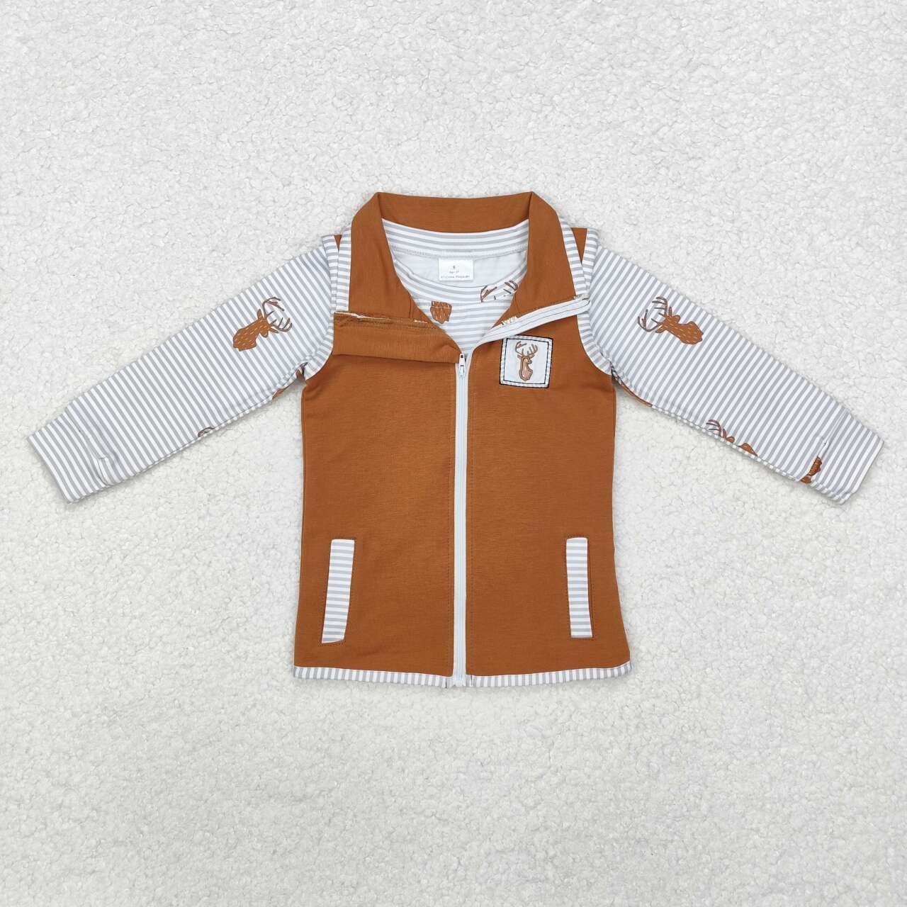 Boy long sleeve reindeer top matching vest top clothes