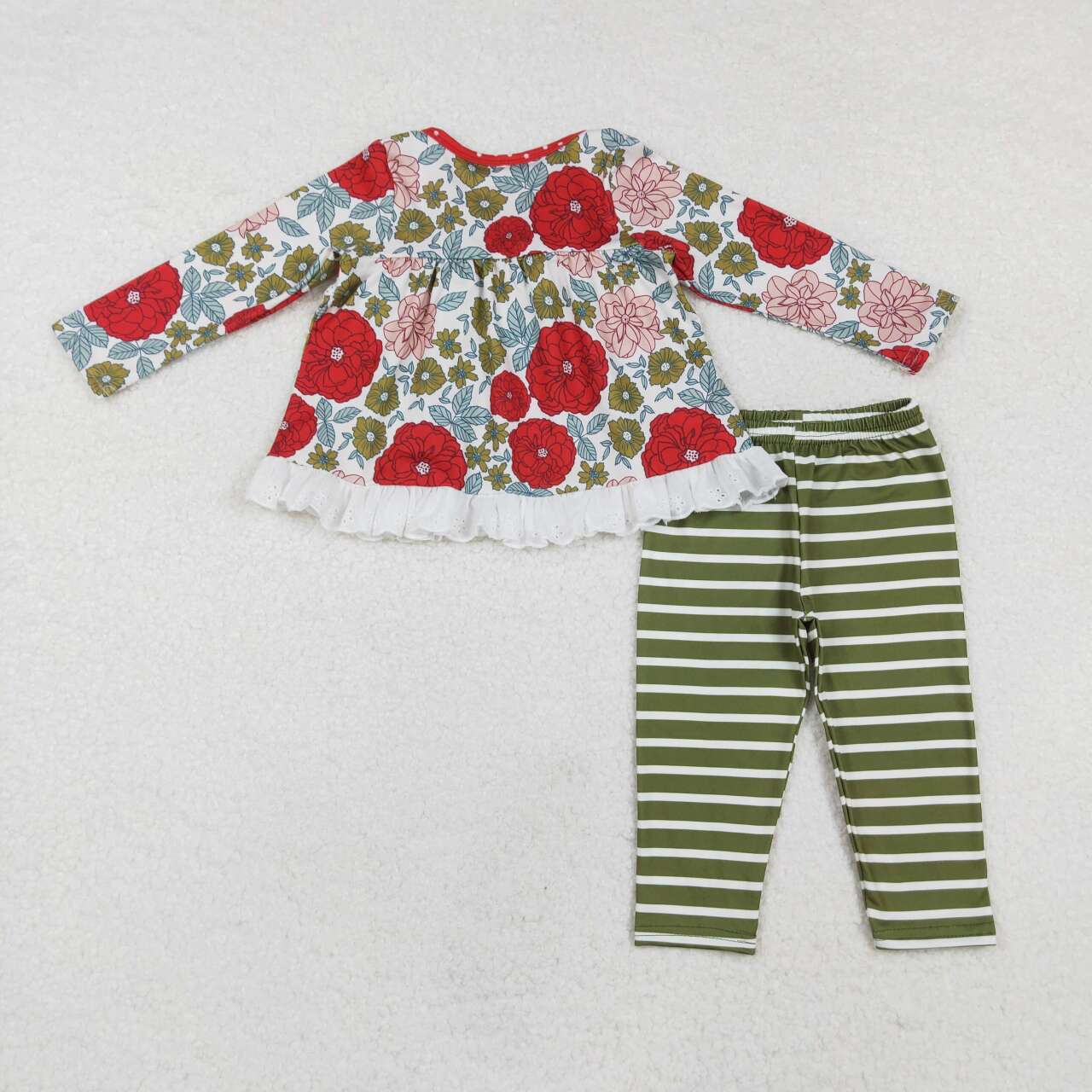 baby girl red flower print tunic top matching pants fall winter clothes