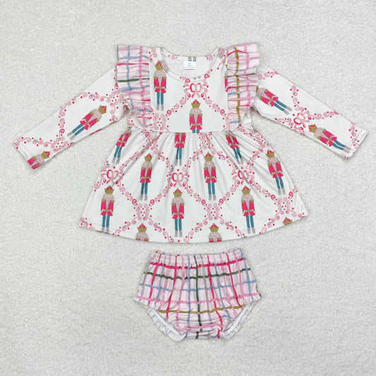 toddle girls christmas soldier bummies set
