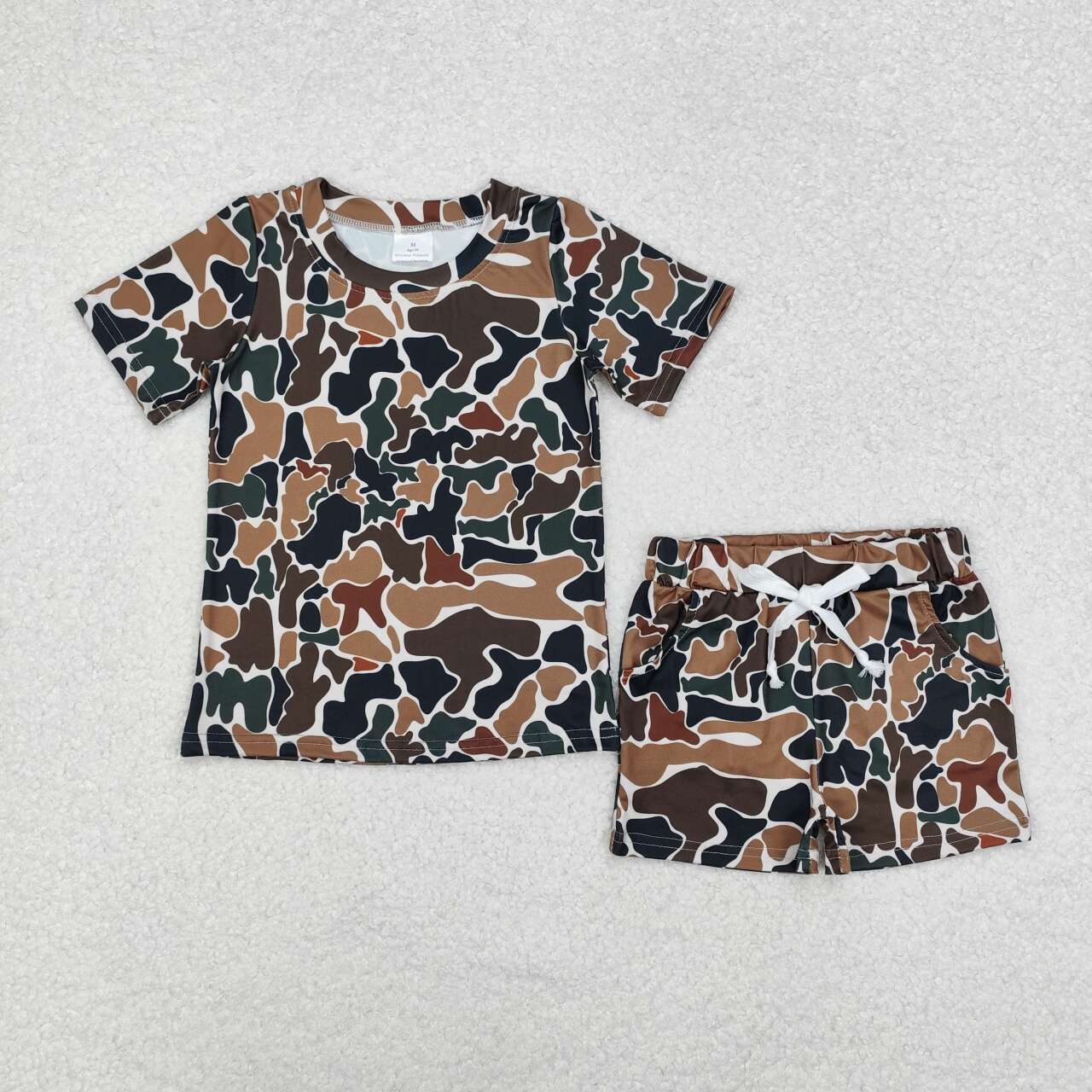 Baby boy green brown camo outfit