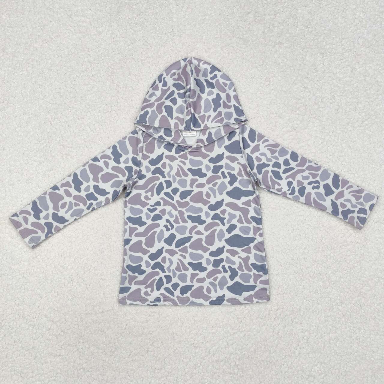 Baby Boy Grey Camo Long Sleeve Hoodie Pullover