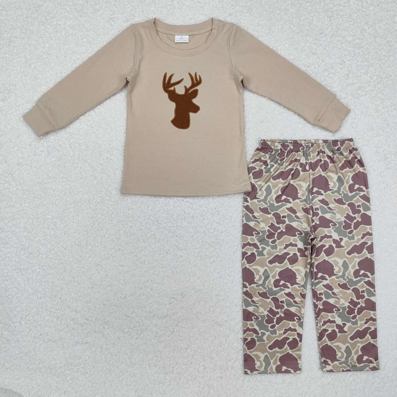 baby boy camo embroidery reindeer long sleeve clothes