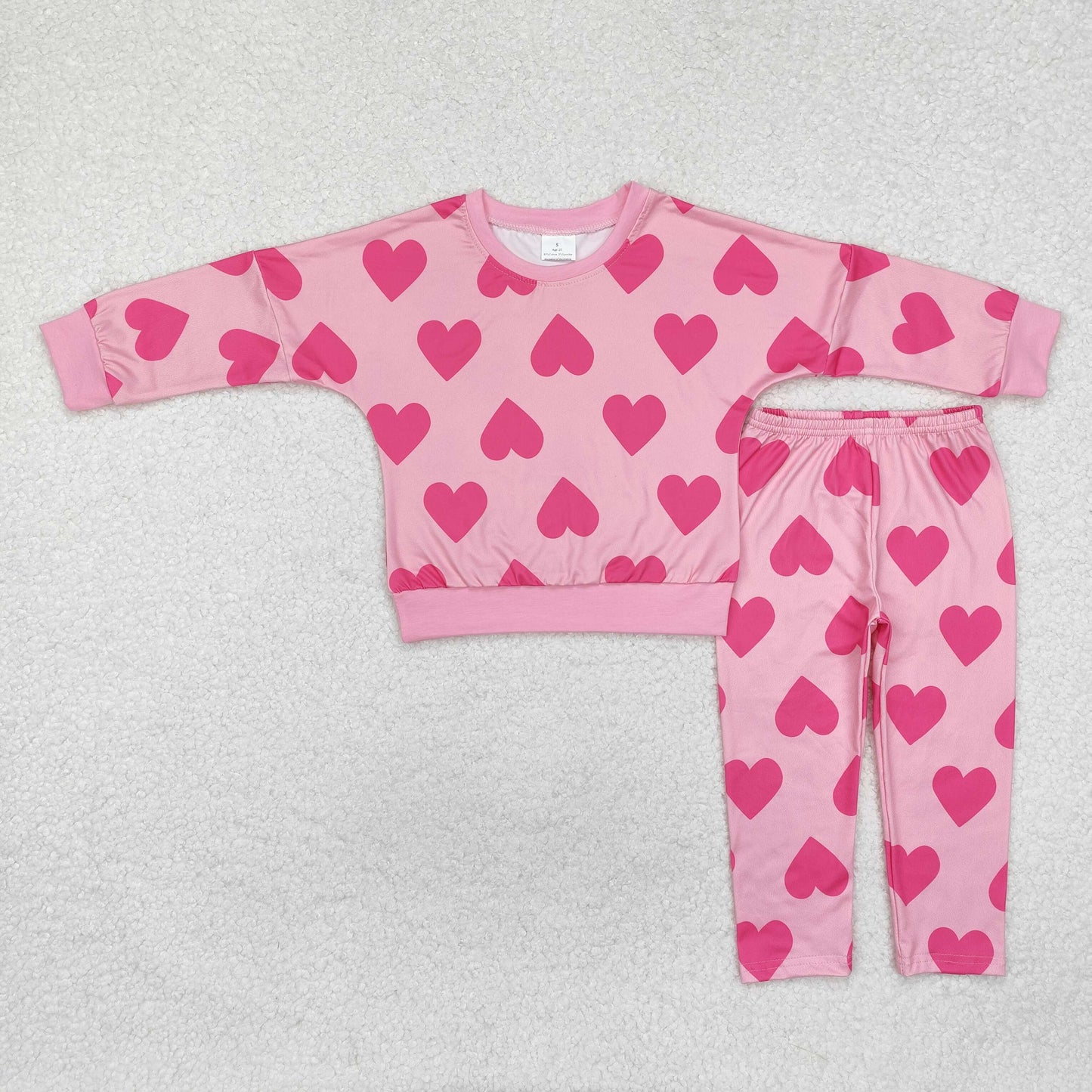 Valentines heart baby girls clothing set