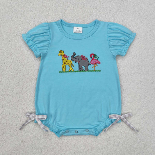 Toddle baby girl embroidery animal romper