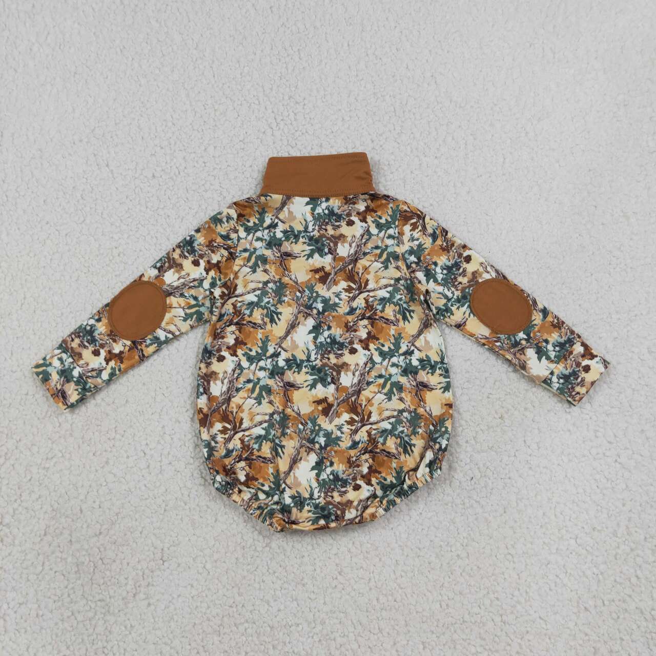 Toddle baby boy leaves print long sleeve romper