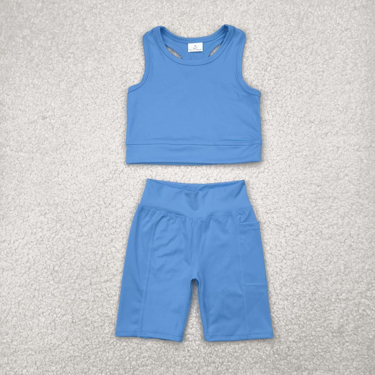 Toddle baby girl blue active wear athletic summer outfit