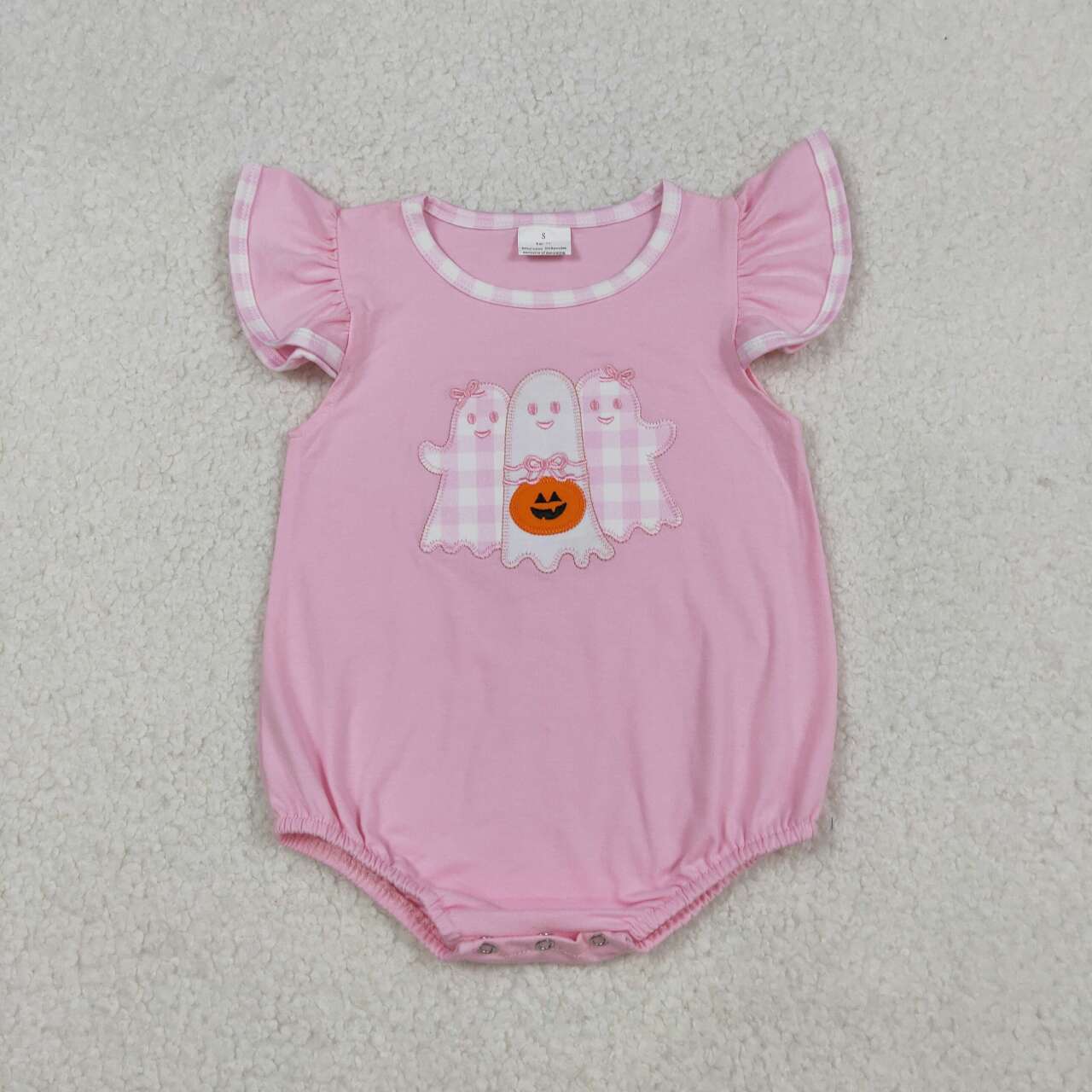 Toddle girl embroidery Halloween ghost pumpkins romper