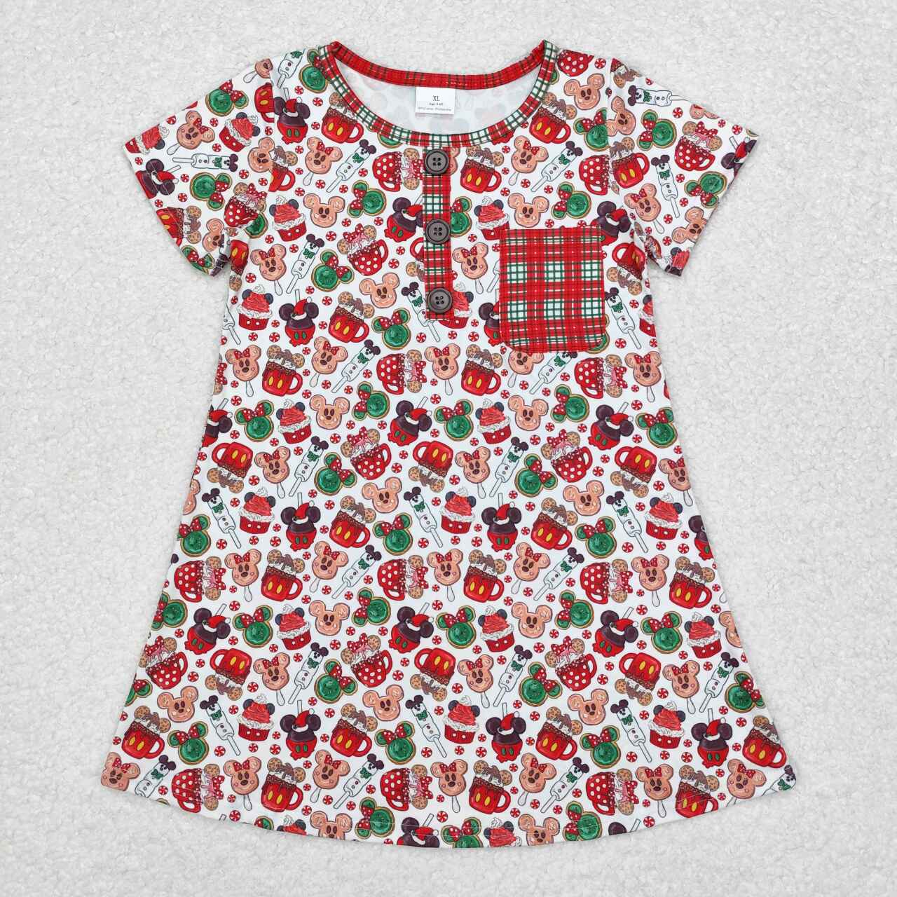 Wholesale baby girls Christmas cartoon mouse dress