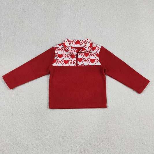 Valentines heart girls long sleeve pullover t-shirt top