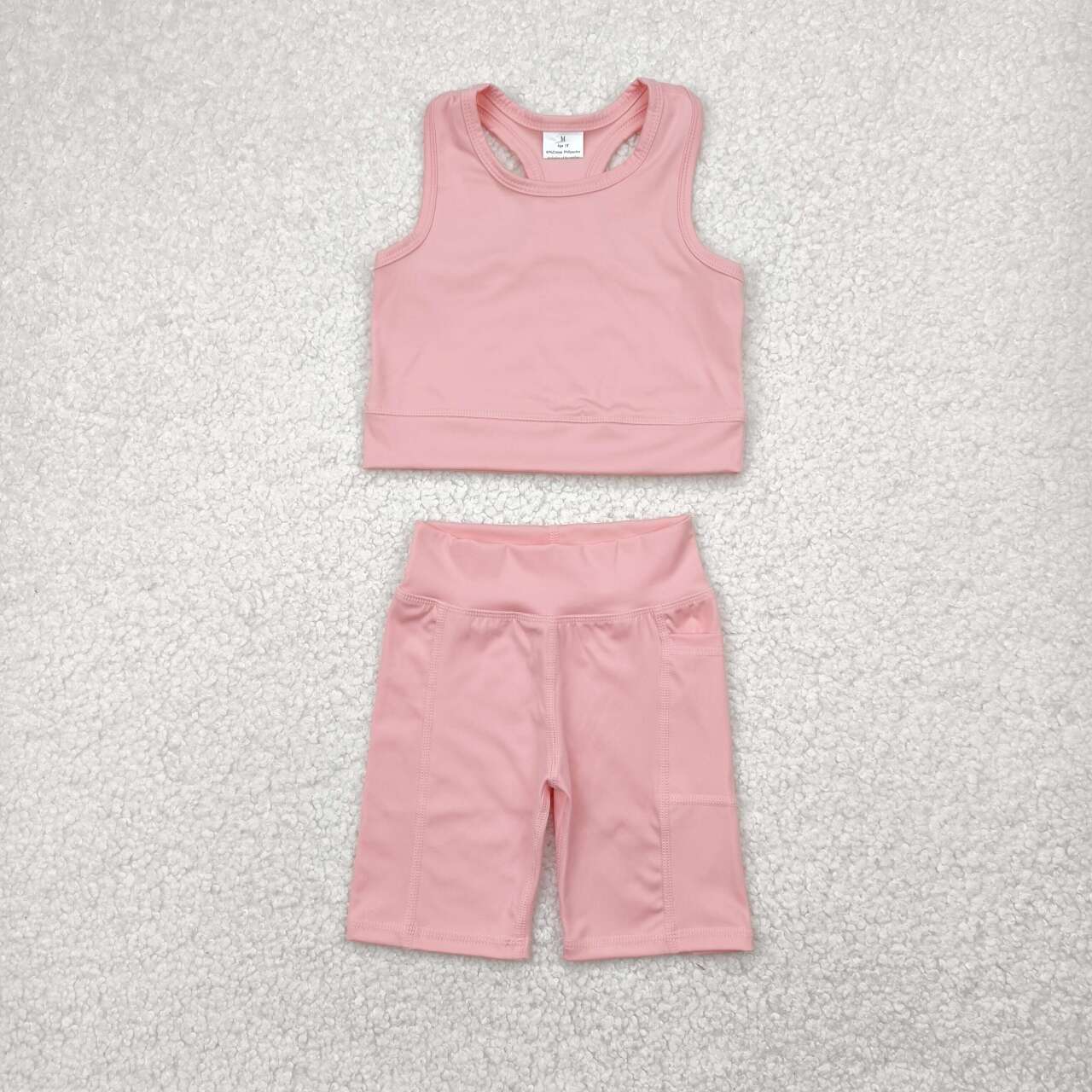 Baby girls pink two pieces active wear athletic summer yoga outfit