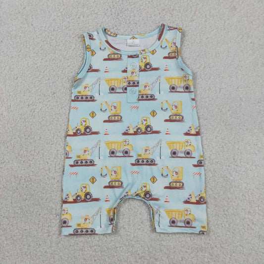 Toddle baby boy construction romper