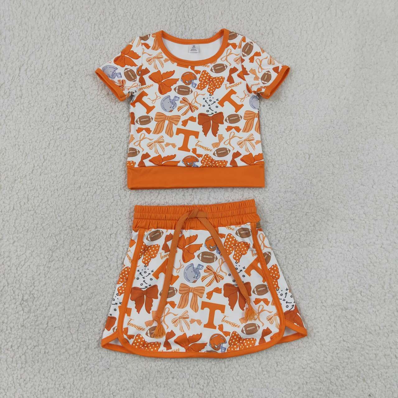 Girls football yoga top matching skorts outfit