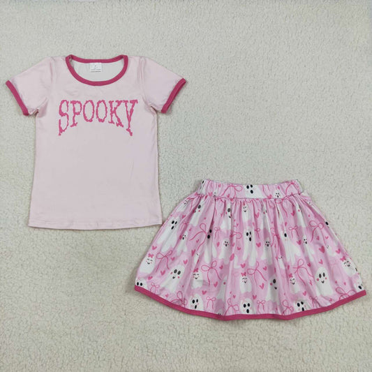 Halloween spooky shirt matching skirt outfit