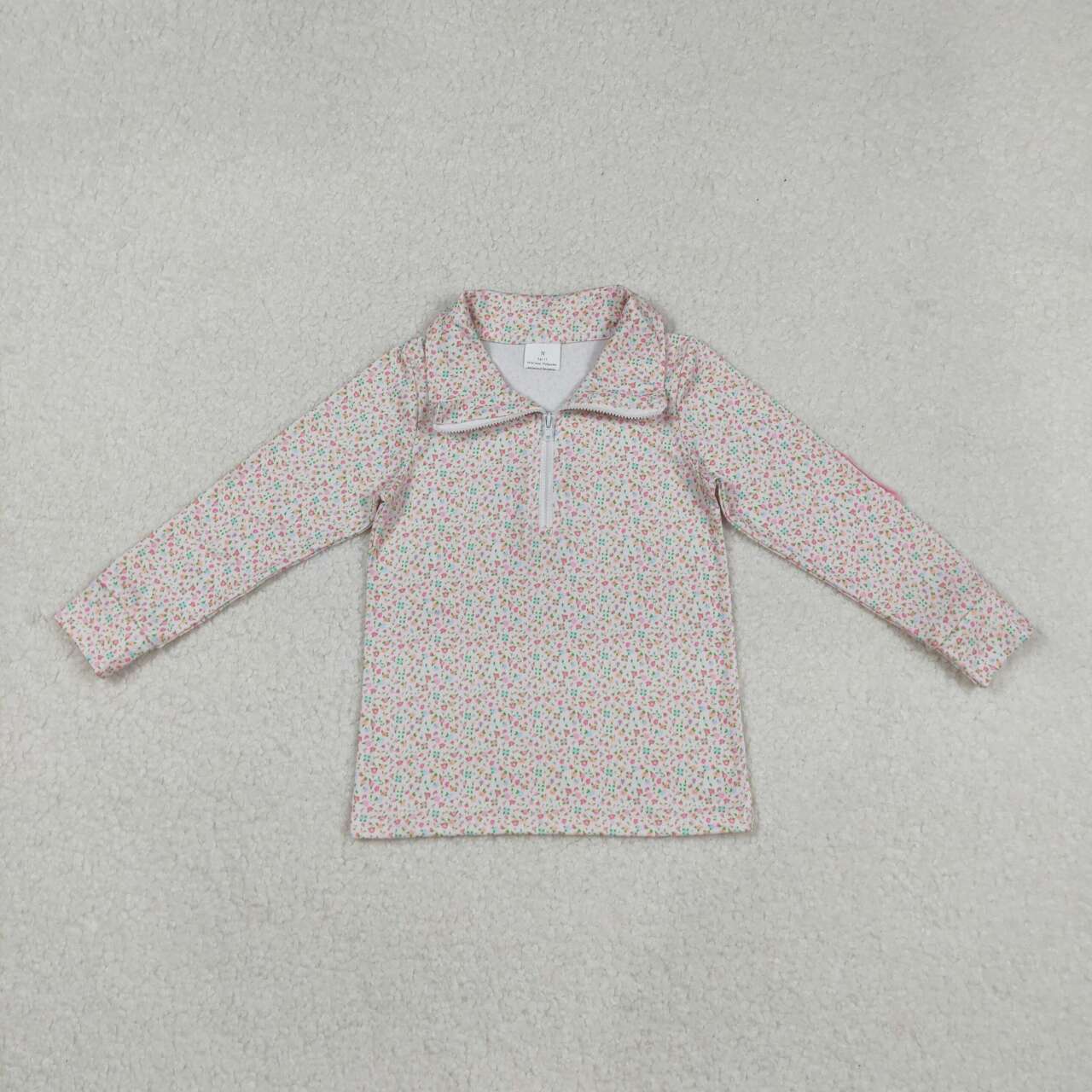 Baby girl long sleeve pink floral pullover top