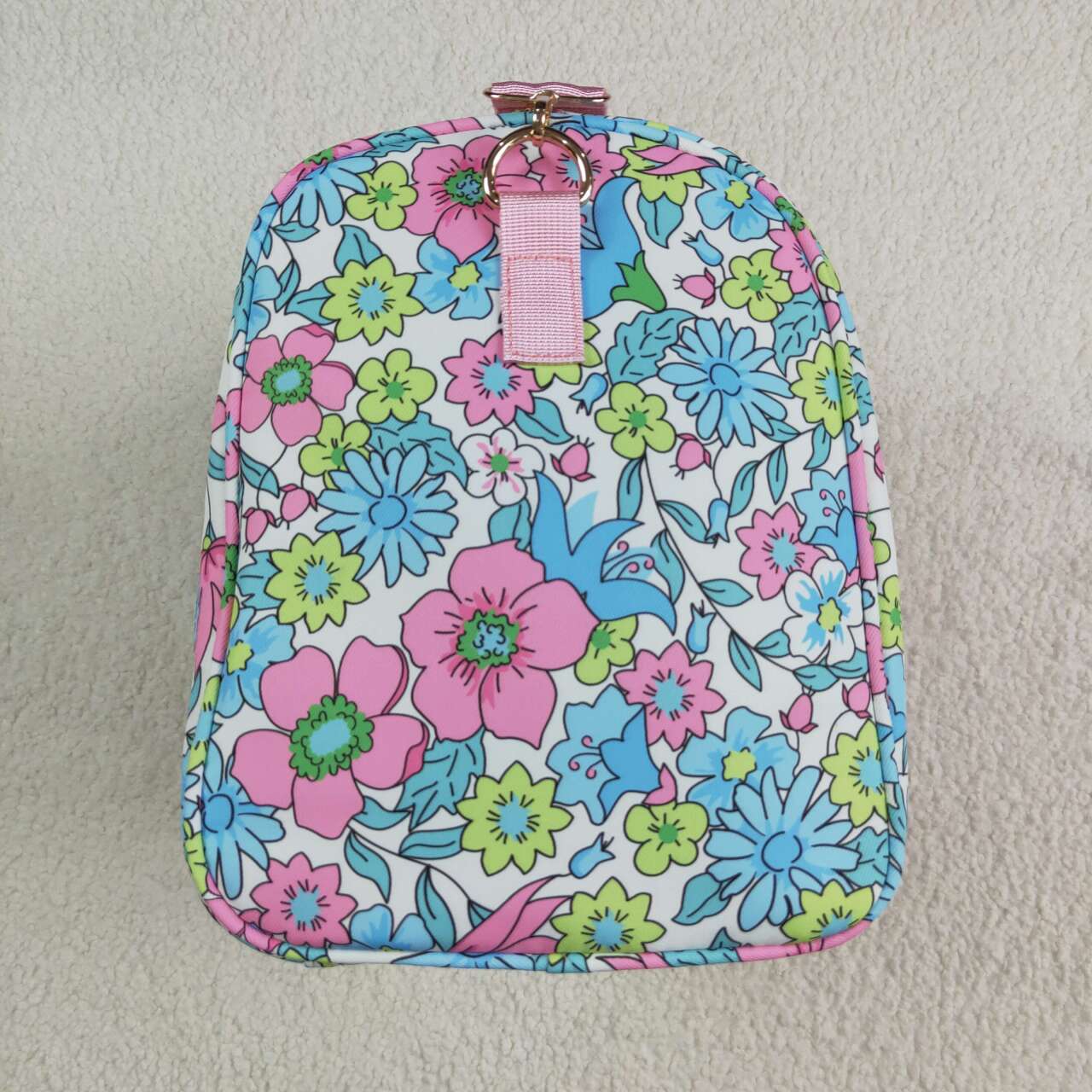 Blue flower duffel bag sports bag