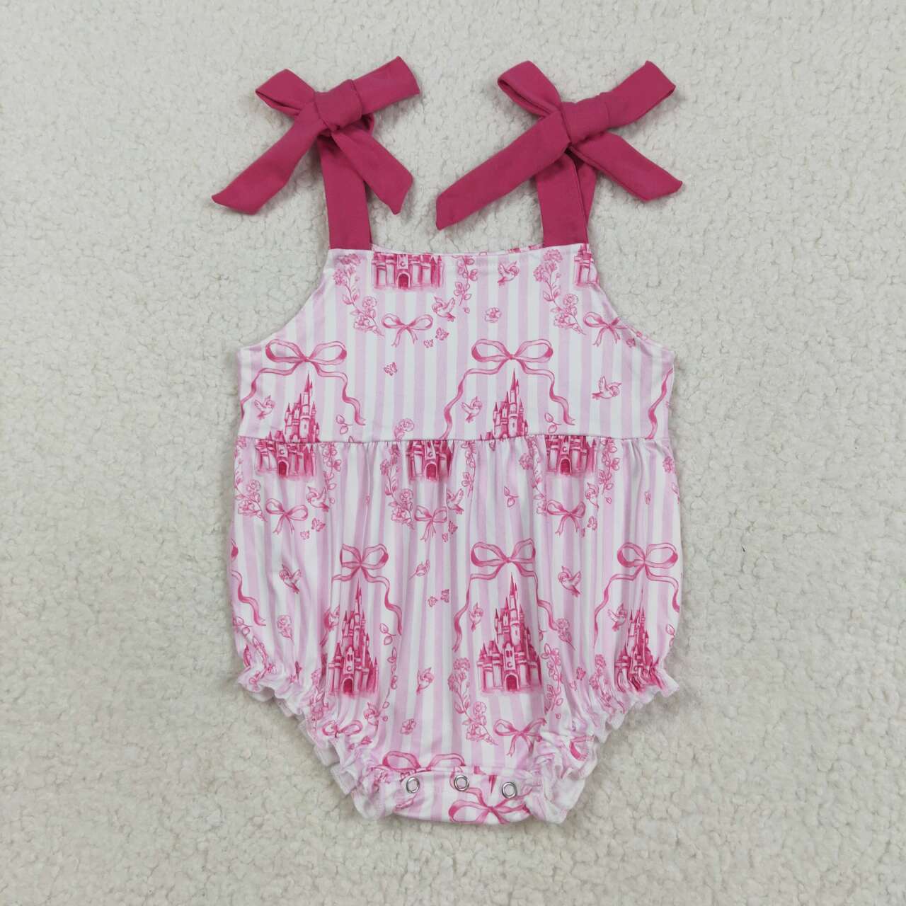 Toddle girl  Pink bow castle  romper