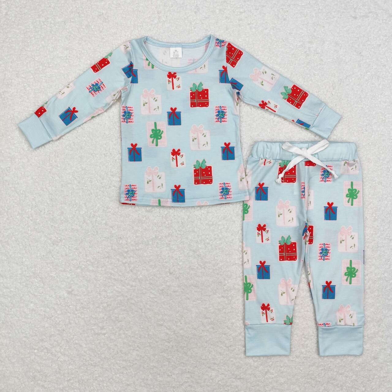 wholesalel kids boy Chritmas gift box matching bamboo pajama set