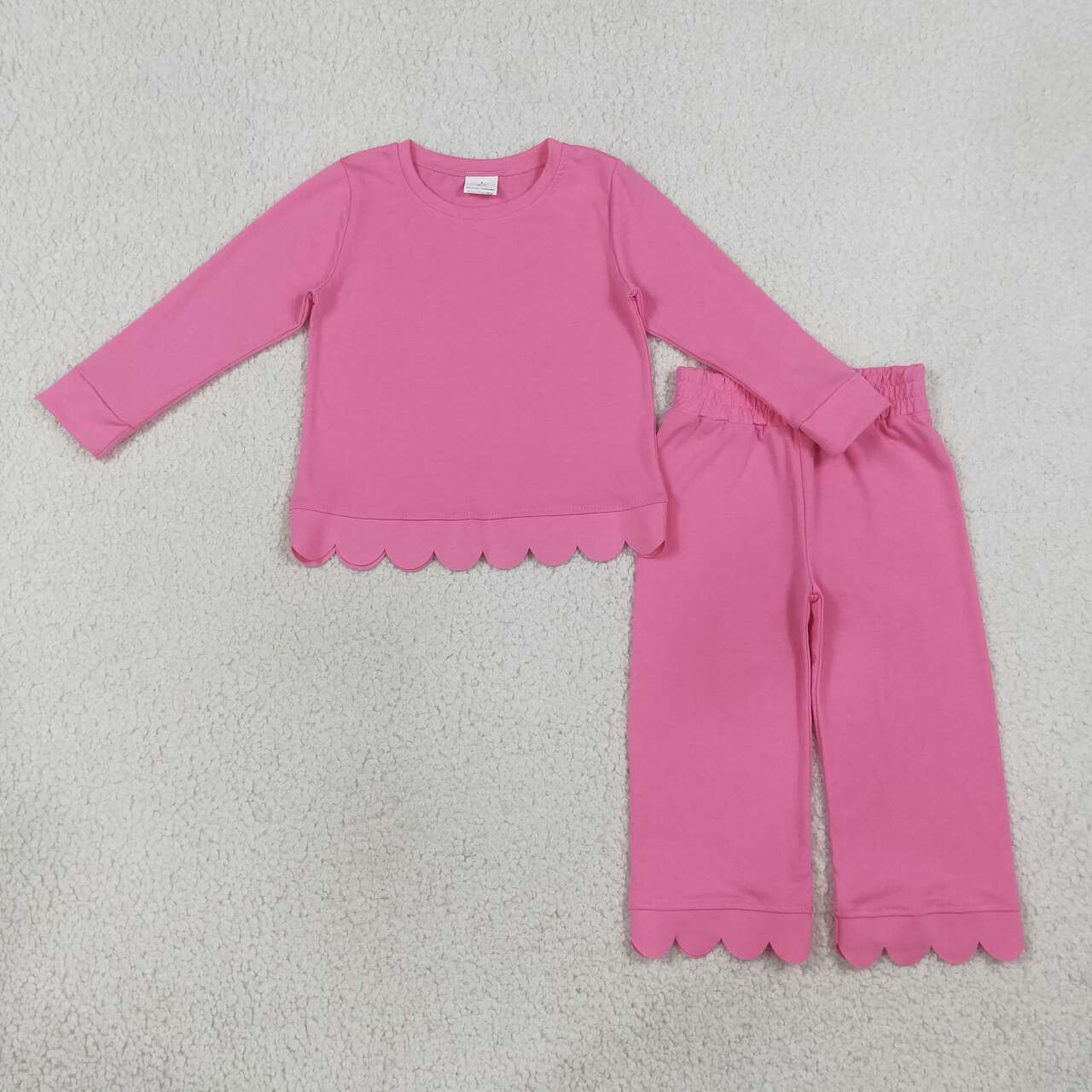 Girls long sleeve hot pink color matching outfit